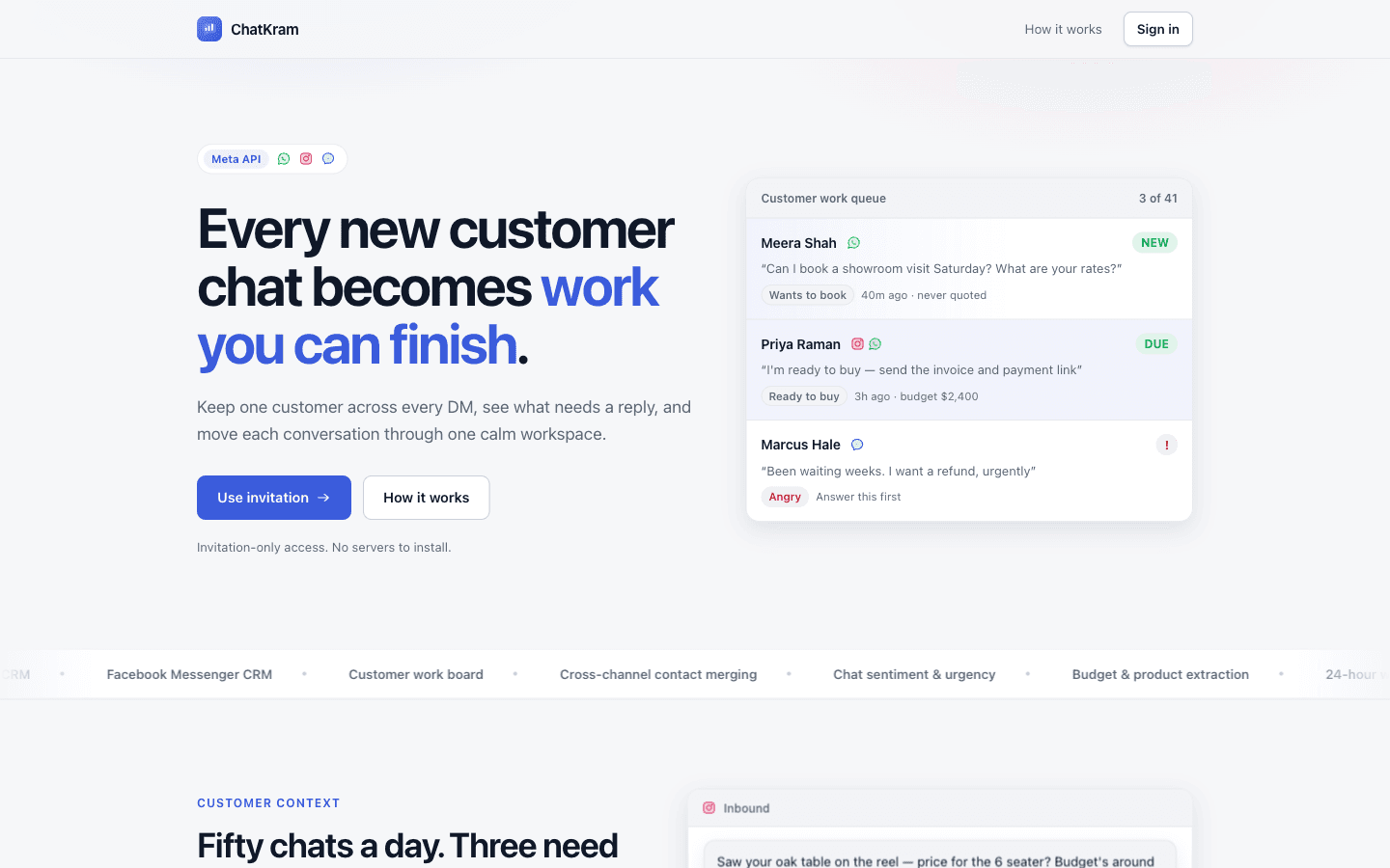 ChatKram product interface