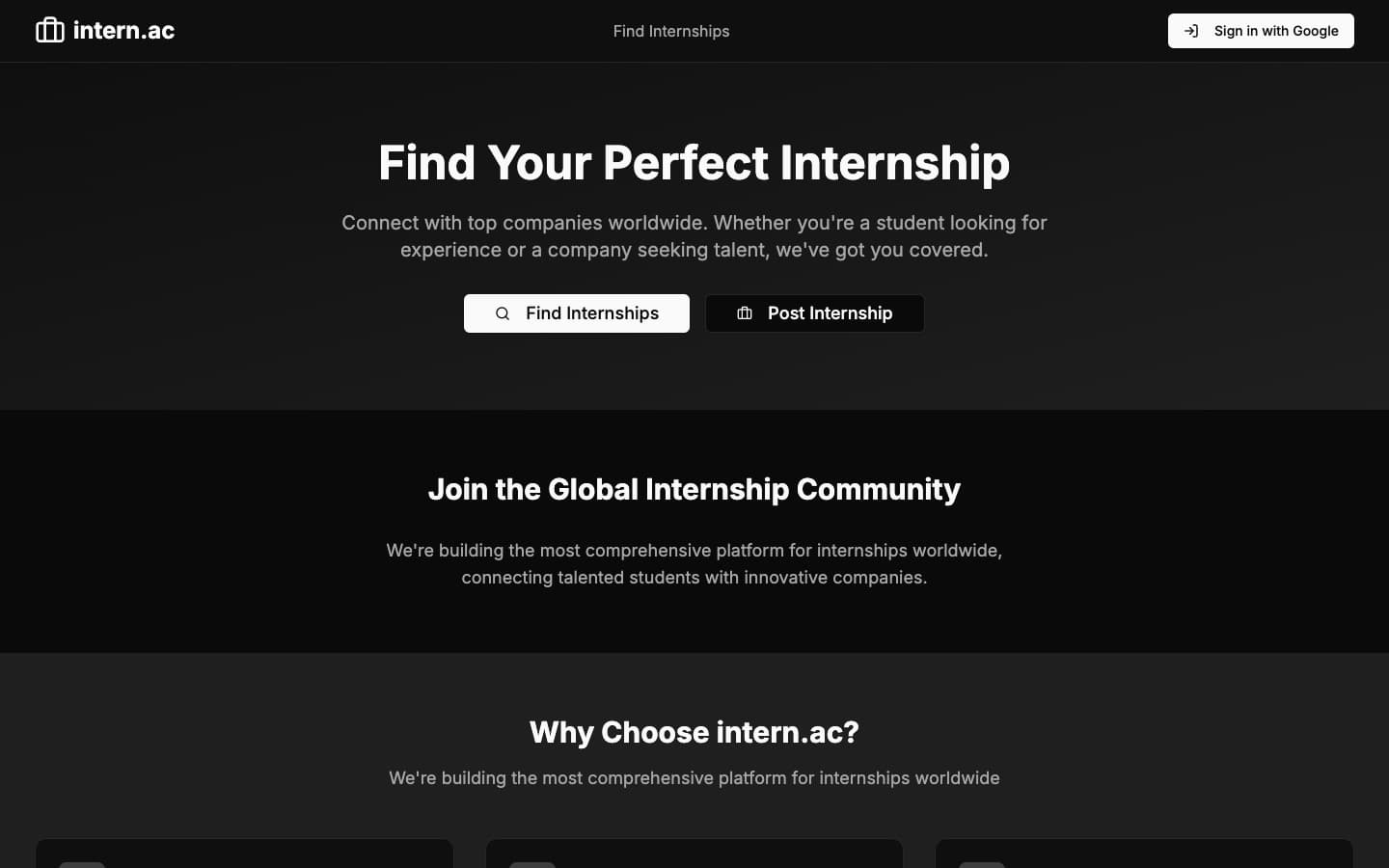 Intern.ac product preview
